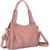 imageMontana West Washed Leather Hobo Bags for Women Roomy Handbags with Crossbody Strap019 Pink