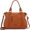 imageMontana West Washed Leather Hobo Bags for Women Roomy Handbags with Crossbody Strap217 Brownlarge