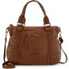imageMontana West Washed Leather Hobo Bags for Women Roomy Handbags with Crossbody Strap581 Brown