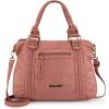 imageMontana West Washed Leather Hobo Bags for Women Roomy Handbags with Crossbody Strap581 Pink