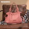 imageMontana West Washed Leather Hobo Bags for Women Roomy Handbags with Crossbody Strap581 Pink