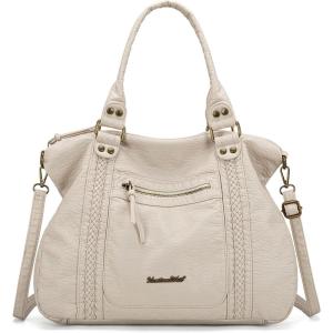 imageMontana West Washed Leather Hobo Bags for Women Roomy Handbags with Crossbody Strap581 Beige