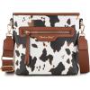 imageMontana West 2Pcs Handbags Sets for Women Large Tote Bags Cute Crossbody PursesAcow Print Brown