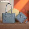imageMontana West 2Pcs Handbags Sets for Women Large Tote Bags Cute Crossbody PursesJeans Blue