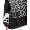 imageMontana West Black Cow Print Mini Womens Backpack Purse Vegan Leather Small Colorblock Backpack for Women Cute Convertible Shoulder BagBlack Leopard Print