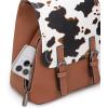 imageMontana West Black Cow Print Mini Womens Backpack Purse Vegan Leather Small Colorblock Backpack for Women Cute Convertible Shoulder BagBrown Cow Print