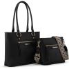 imageMontana West 2Pcs Handbags Sets for Women Large Tote Bags Cute Crossbody PursesBlack