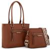 imageMontana West 2Pcs Handbags Sets for Women Large Tote Bags Cute Crossbody PursesBrown