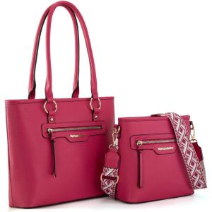 imageMontana West 2Pcs Handbags Sets for Women Large Tote Bags Cute Crossbody PursesHot Pink