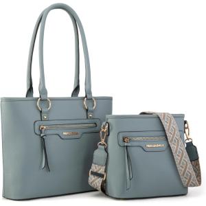 imageMontana West 2Pcs Handbags Sets for Women Large Tote Bags Cute Crossbody PursesJeans Blue