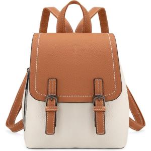 imageMontana West Black Cow Print Mini Womens Backpack Purse Vegan Leather Small Colorblock Backpack for Women Cute Convertible Shoulder BagBeige