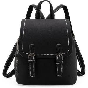imageMontana West Black Cow Print Mini Womens Backpack Purse Vegan Leather Small Colorblock Backpack for Women Cute Convertible Shoulder BagBlack