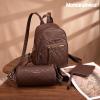 imageMedium Backpack Purse for Women Anti Theft Backpack with Secured Zipper ampamp Tassel3pcs Zipper Coffee