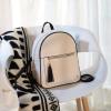 imageMedium Backpack Purse for Women Anti Theft Backpack with Secured Zipper ampamp TasselBackpack Beige  Black