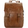 imageMontana West  Wrangler Brown Leather Laptop Backpack Purse Women and Men Unisex Fashion BackpackBrown