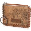imageMontana West  Wrangler Coin Purse for Men Women Embossed Leather Coin Pouch Small Wallet BlackCowhide Pouch Brown