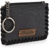 imageMontana West  Wrangler Coin Purse for Men Women Embossed Leather Coin Pouch Small Wallet BlackTooling Pouch Black