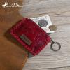imageMontana West  Wrangler Coin Purse for Men Women Embossed Leather Coin Pouch Small Wallet BlackTooling Pouch Bright Maroon