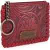 imageMontana West  Wrangler Coin Purse for Men Women Embossed Leather Coin Pouch Small Wallet BlackTooling Pouch Bright Maroon