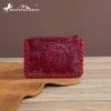 imageMontana West  Wrangler Coin Purse for Men Women Embossed Leather Coin Pouch Small Wallet BlackTooling Pouch Bright Maroon