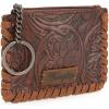 imageMontana West  Wrangler Coin Purse for Men Women Embossed Leather Coin Pouch Small Wallet BlackTooling Pouch Brown