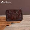 imageMontana West  Wrangler Coin Purse for Men Women Embossed Leather Coin Pouch Small Wallet BlackTooling Pouch Coffee