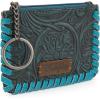 imageMontana West  Wrangler Coin Purse for Men Women Embossed Leather Coin Pouch Small Wallet BlackTooling Pouch Turquoise