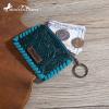 imageMontana West  Wrangler Coin Purse for Men Women Embossed Leather Coin Pouch Small Wallet BlackTooling Pouch Turquoise