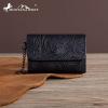 imageMontana West  Wrangler Coin Purse for Men Women Embossed Leather Coin Pouch Small Wallet BlackUnique Mini Wallet Black