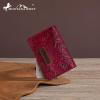 imageMontana West  Wrangler Coin Purse for Men Women Embossed Leather Coin Pouch Small Wallet BlackVintage Card Case Bright Maroon