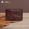 imageMontana West  Wrangler Coin Purse for Men Women Embossed Leather Coin Pouch Small Wallet BlackVintage Card Case Brown