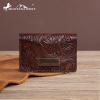 imageMontana West  Wrangler Coin Purse for Men Women Embossed Leather Coin Pouch Small Wallet BlackVintage Card Case Brown