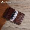 imageMontana West  Wrangler Coin Purse for Men Women Embossed Leather Coin Pouch Small Wallet BlackVintage Card Case Brown