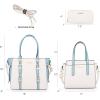 imageMontana West 3PCS Purses for Women Tote Bag and Wallet Set Shoulder Satchel Handbags2 Tone Beige  Blue