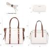 imageMontana West 3PCS Purses for Women Tote Bag and Wallet Set Shoulder Satchel Handbags2 Tone Beige  Brown