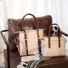 imageMontana West 3PCS Purses for Women Tote Bag and Wallet Set Shoulder Satchel Handbags2 Tone Beige  Brown