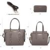 imageMontana West 3PCS Purses for Women Tote Bag and Wallet Set Shoulder Satchel Handbags3pcs Grey