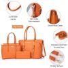imageMontana West 3PCS Purses for Women Tote Bag and Wallet Set Shoulder Satchel Handbags3pcs Orange
