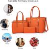 imageMontana West 3PCS Purses for Women Tote Bag and Wallet Set Shoulder Satchel Handbags3pcs Orange