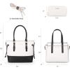 imageMontana West 3PCS Purses for Women Tote Bag and Wallet Set Shoulder Satchel HandbagsElengant Beige  Black