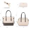 imageMontana West 3PCS Purses for Women Tote Bag and Wallet Set Shoulder Satchel HandbagsElengant Beige  Grey
