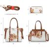 imageMontana West 3PCS Purses for Women Tote Bag and Wallet Set Shoulder Satchel HandbagsFlower Light Brown