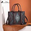 imageMontana West Aztec Embroidered Distressd Tote Bag With Wallet SetCoffee