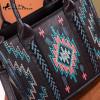 imageMontana West Aztec Embroidered Distressd Tote Bag With Wallet SetTurquoise