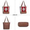 imageMontana West Aztec Tapestry Tote Bag Vegan Leather Tooling Western Shoulder Handbag Purses for Women MBBMW1096G8113BR