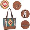 imageMontana West Aztec Tapestry Tote Bag Western Vegan Leather Purses and Handbag Large Shoulder Handbag for Women MW1097G8317BR