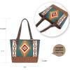 imageMontana West Aztec Tapestry Tote Bag Western Vegan Leather Purses and Handbag Large Shoulder Handbag for Women MW1097G8317BR