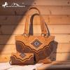 imageMontana West Aztec Tote Bag for Women Embroidered Western Shoulder Purse and Wallet SetBrown