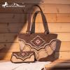 imageMontana West Aztec Tote Bag for Women Embroidered Western Shoulder Purse and Wallet SetCoffee