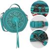 imageMontana West Canteen Bag Western Round Purse for Women Circle Crossbody Bag Top Handle Shoulder Handbag